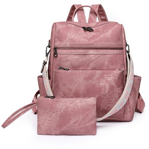 Mochila de piel sintética para mujer con acabados de alta resistencia y gran capacidad