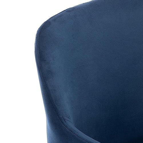 Image of Wakefit Darcy Lounge Chair (Pine Wood, Velvet Blue)