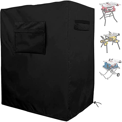 UCARE Table Saw Cover 420D Oxford Waterproof Dustproof Protection Patio Indoor Outdoor Stand Table Saw Dust Covers with Storage Bag (L: 35x27x46in/ 89x69x117cm)