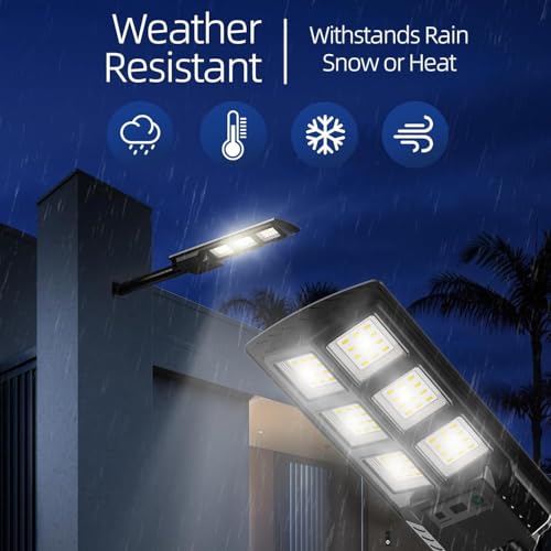Image of SHOPOGENIX Solar Powered Street Light Outdoor | Ultra Bright LED Security Lamp with Motion Sensor | Auto Dusk to Dawn Waterproof Solar Light for Driveway, Backyard, Garden (6 Grid Led-FBA)