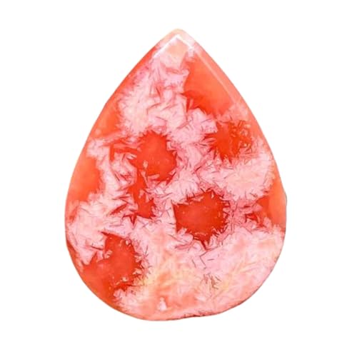 Rhodochrosite naturelle cabochon poire calibré 39x28mm pour sertissage réussi sans fissure