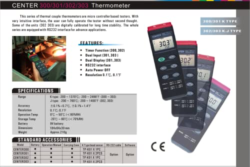 High Accuracy Industrial Thermometer (305 datalogger Singel Channel)