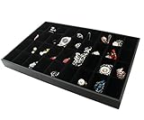  Samt -Vorlagebrett Schmucklade Schaukasten mit 36 Fächern schwarz