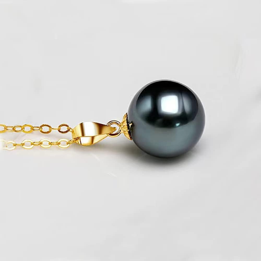 authentic Tahiti Nanhai aquaculture Peacock Green Black Pearl AAA, 8-8.5mm, 11.5-12mm, 16mm Black pearl Sydney women's Pendant Necklace - Image 3