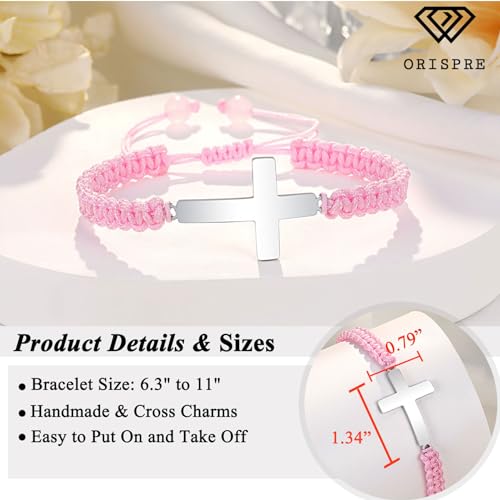 Cross Braided Bracelet for Girls Easter Birthday Christmas Gifts for Daughter Granddaughter Niece4