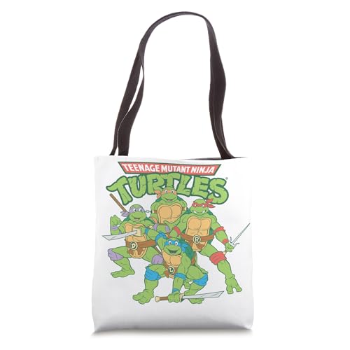 Bolso tote con logo de TMNT y personajes listos para pelear miniatura 1