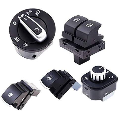 HZTWFC Window Mirror Headlight Fuel Tank Switch 5ND941431B 5ND959855 5ND959565B 5K3959857 1KD959833 For VW Passat B6 Golf MK5 MK6 GTI MK5 MK6 Tiguan CC Scirocco Cover