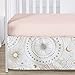 Sweet Jojo Designs 5-Piece Baby Crib Bedding Set (Star and Moon) for Girls, Infants/Nursery incl. Blanket, Fitted Sheet and Crib Skirt (Shabby Chic Stars, Celestial Sky, Outer Space, Blush Pink, Gold)