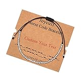 JoycuFF Custom Personalized Morse Code Bracelet for Women Husband and Wife Bf and Gf Funny Unique Je