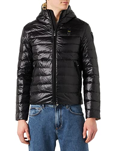 Blauer Herren Kurze, gefütterte Daunenjacke mit Öffnung Gepolsterte...