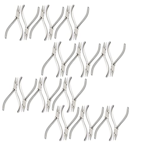 Odontomed2011 Set Of 24 Pieces Wire Working Pliers Wire Looping Plier Coiling Forming Bending Smooth 3 Step Jaw #TOP23