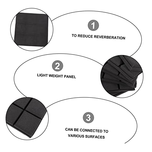 Panel absorbente de sonido negro 12 piezas para paredes y techos miniatura 7