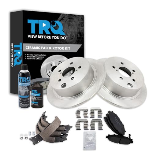 Image of TRQ Rear Brake Pad & Rotor Kit Compatible with 2012-2018 Subaru Crosstrek Forester Impreza XV Crosstrek
