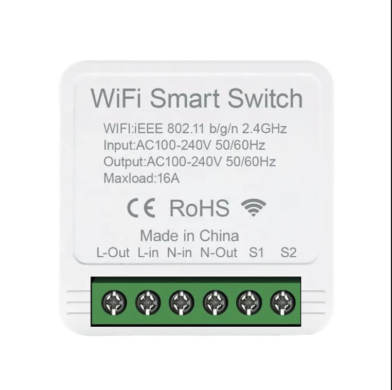 Interruptores de luz inteligentes WiFi, módulo de interruptor de 16 A, 1 vía2 vías 100 V-240 V, control por aplicación Smart LifeTuya, compatible