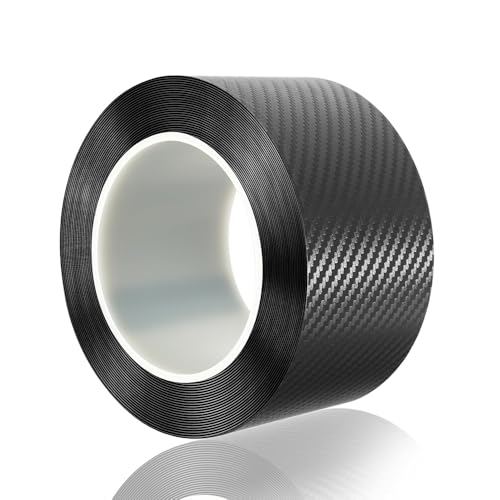 5cm*7m Car Sill Protectors Strips Anti Scratch Car Door Edge Film Self-Adhesive Cars Door Guard Bumper Protector Sticker Carbon Fibre Tape for Auto SUV Truck