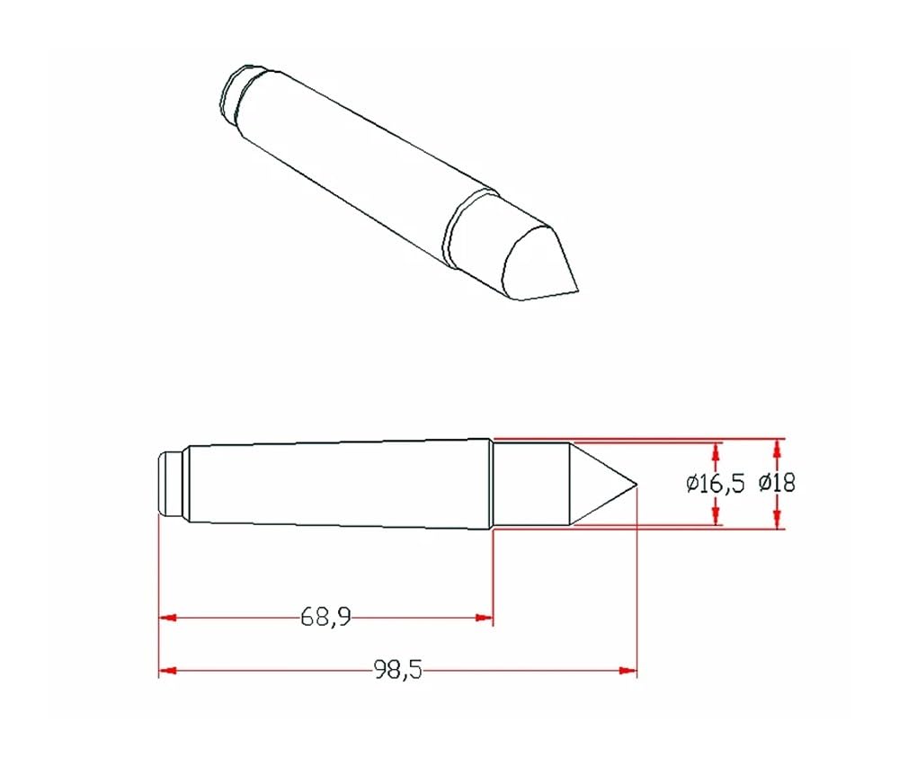 Leichte mitlaufende Körnerspitze, CNC-Drehachse, Reitstockfräser, Drehwerkzeug MT2 Morsekegel for Metall- und Holzdrehmaschinen, CNC-Drehteile(C)