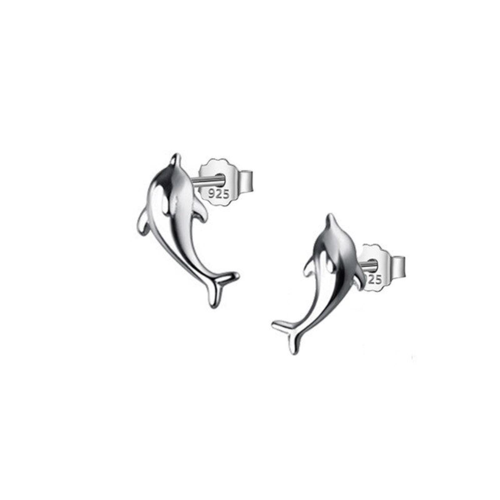 Boucles d'oreilles dauphin argent 925 véritable d'une brillance pure