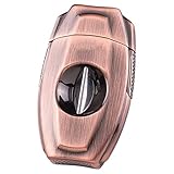 V-Cut Zigarrenscherer, Zigarren-Edelstahl, exquisites Zigarrenzubehör, Geschenkideen für Trauzeugen, Ehemänner, Väter (Farbe: Braun)