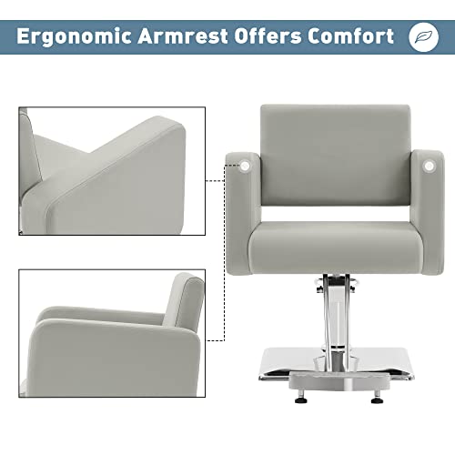 Barberpub Classic Styling Salon Chair For Hair Stylist, With Hydraulic Pump Shampoo Chair Beauty Barber Salon Spa Equipment 3805 (Grey) #TOP1