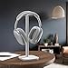 MANMUVIMO Headphone Stand, Desktop Headset Holder Heavy Base Desk Earphone Stand Aluminum Gaming Headset Hanger Rack Compatible with AirPods Max, AirPods Pro, Sony, Beats, Bose, Razer (White)