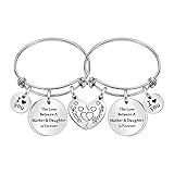 Mother Daughter Bracelet Gift For Women Girls,2pcs Dangle Bangle"The Love Between A Mother & Daughte