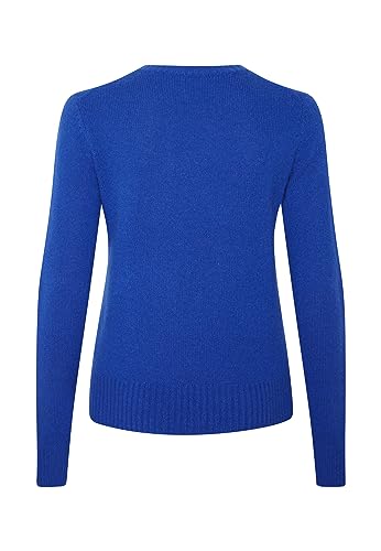 Image of Style Republic 100% Pure Cashmere Long Sleeve Crew Neck Sweater for Women (Royal Blue, Large)