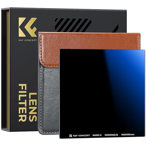 K&F CONCEPT 100x100mm Square ND2000 (11 Stops) Filter Waterproof Neutral Density Filter with 28 Multi-Layer Coatings for Camera Lens