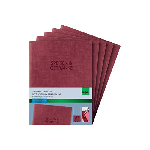 Plates à anneaux bordeaux Sigel SM133 A5 avec vis de reliure pour cartes | Lot de 5