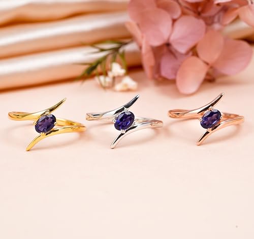 Bague iolite en argent 925 sterling de haute qualité faite à la main