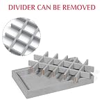 DIOMMELL 6 Pack Stackable Velvet Jewelry Trays Organizer, Jewelry Storage Box Display Trays Showcase Holder Closet Dresser Drawer Organizer for Earring Necklace Bracelet Ring Accessary, Grey - Image 5