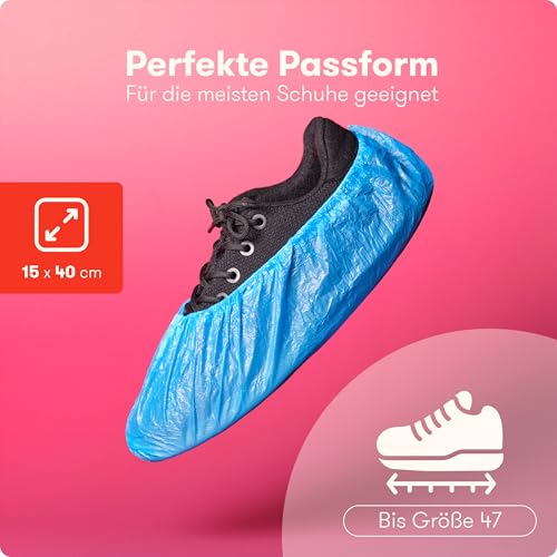Schuhüberzieher Einweg (100 Stück) - Praktische CPE Überzieher für Schuhe (3g) - Robuste Einweg Überschuhe für Hygiene und Schutz - Perfekt für Haushalt, Klinik, Labor und Handwerk