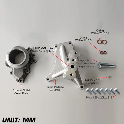 Image of SPELAB EBP Valve Upgrade Turbo Pedestal & Exhaust Housing Compatible with Ford 7.3L Powerstroke 1999.5-2003 Bolts & Exhaust Housing + Diesel Turbo Pedestal