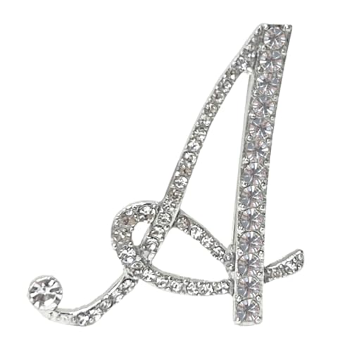 Image of Rhinestone Initial Brooch Pin for Women, Alphabet Gold Letter Brooch A-Z with Crystal, Metal Pin for Hat Bag Dress Suit Accessory for Men