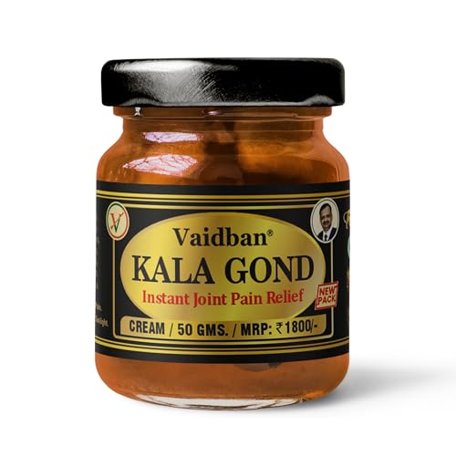 Image of Vaidban Kala Gond Pain Relief Cream | Ayurvedic Joint & Muscle Pain Relief | With Wintergreen Oil, Menthol & Laksha Guggul | Fast Acting Herbal Formula for Back, Knee & Body Pain | 50g