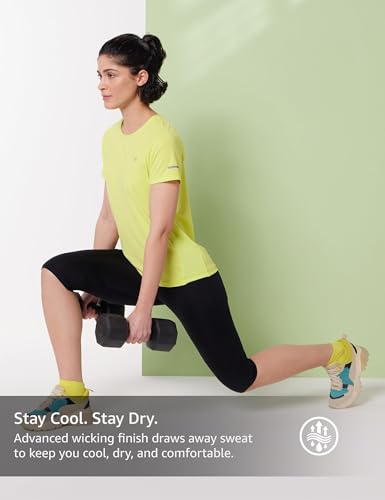 Image of Symbol Premium Women's Solid Regular Fit Sports Stretch T-Shirt | Round Neck | Raglan Sleeve | Moisture-Wicking | Activewear | Running | Gym | Plain (Available in Plus Sizes)