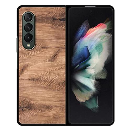 Protection Samsung Galaxy Z Fold 3 5G antichoc motif texture bois noir
