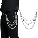 Jeans Chains Wallet Chain Pants Chain, Silver Pocket Chain Skull Chains Hip Hop Rock Chains Punk Gothic Metal Belt Chain Biker Trouser Chain Accessory Jewelry Gift