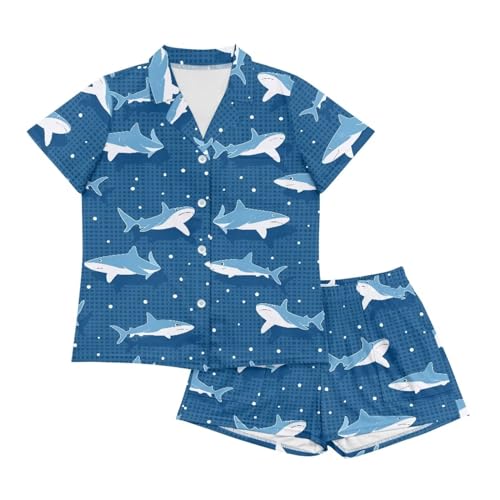 Image of Women's Short Sleeve Sleepwear Pajamas Nightwear with Pockets | skin-friendly breathable material resists pilling fading and deformation after repeated washing