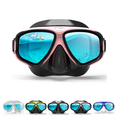 Copozz Youth Scuba Mask, Low Volume No Fogging Snorkeling Scuba Dive Glasses, Seal Free Diving Tempered Glass Mask Goggles, Swimming Scuba Dive Snorkeling Swim Mask Diving Goggles Mask For Men Women #TOP11