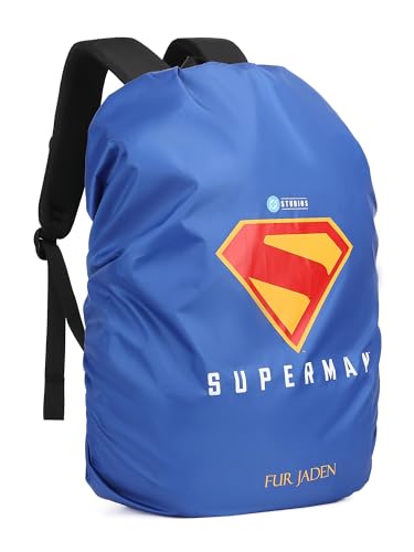 Image of Fur Jaden Superman Waterproof Rain Cover For Backpacks with Pouch For Storage | Waterproof Dustproof Rain Cover Bag with Elastic Adjustable | Upto 50L (Blue)