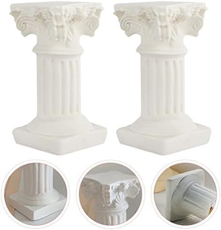 White Roman Pillars Greek Columns: Mini Resin Columns Statue for Home Decor Wedding Tabletop Centerpiece Nordic Garden Miniature Pillar 2pcs