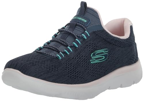Skechers Sport Women's Women's Summits Fun Flare Sneaker, Navy Multi, 5 Wide