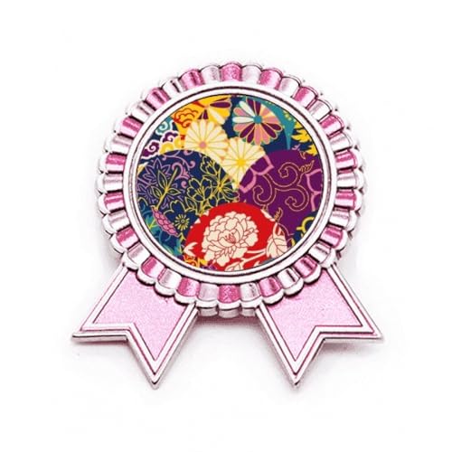 Broche rose fleur pois asiatique pour sublimer vos vestes et écharpes