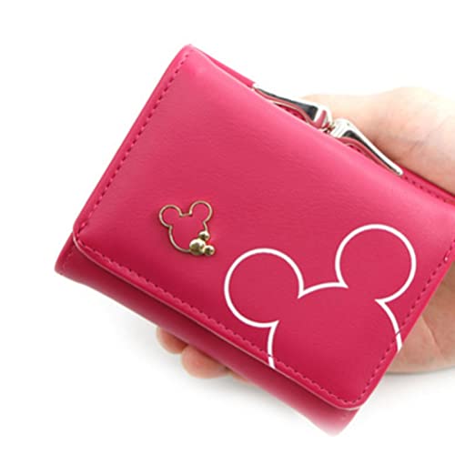 Women Wallets Leather Female Purse Mini Hasp Solid Multi-Cards Holder Fashion Coin Short Slim Small Wallet Hasp (Red)3