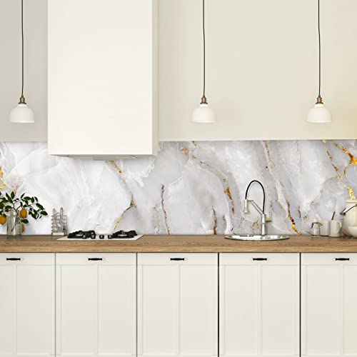 Anmon Marble Wallpaper Peel And Stick Marble Contact Paper For Countertops 17.7" X 118" Self Adhesive Vinyl Film For Kitchen Cabinet #TOP2