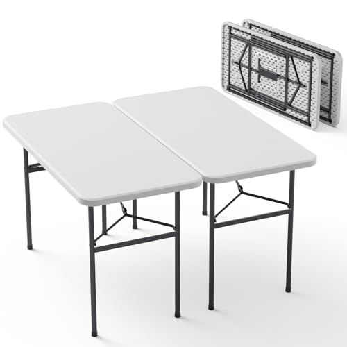 MAKE CHANGES 4ft Folding Table 2 Pack, Heavy...