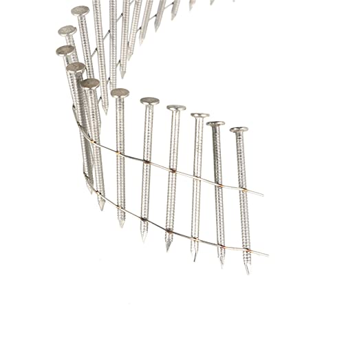 Kimllier KM-1589998-612558-LR 1200 Count Coil Siding Nail Full Round Head Wire Collated Coil 15-Degree 1-3/4-Inch X .090-Inch Ring Shank 304 Stainless Steel Siding Nails thumb #6