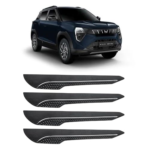 Image of AOSIS-Car Bumper Protector /Bumper Guard for Mahindra XUV 3XO with Single Chrome Stripe (4-Pcs)