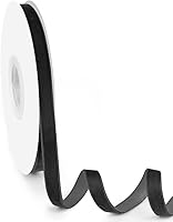 Vista 25 de Cinta de terciopelo de 5/8 pulgadas de ancho, 25 yardas, cinta de terciopelo negro en carrete para manualidades, envoltura de regalos, bricolaje