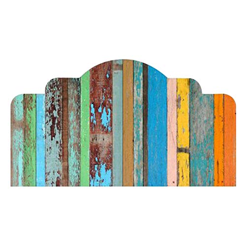Jiyaru Cabecero Cama PVC Grano de Madera Vintage Vinilo Pegatina de Pared Cabecero de Cama 3D Decorativos Adhesivos para Cama Dormitorio S